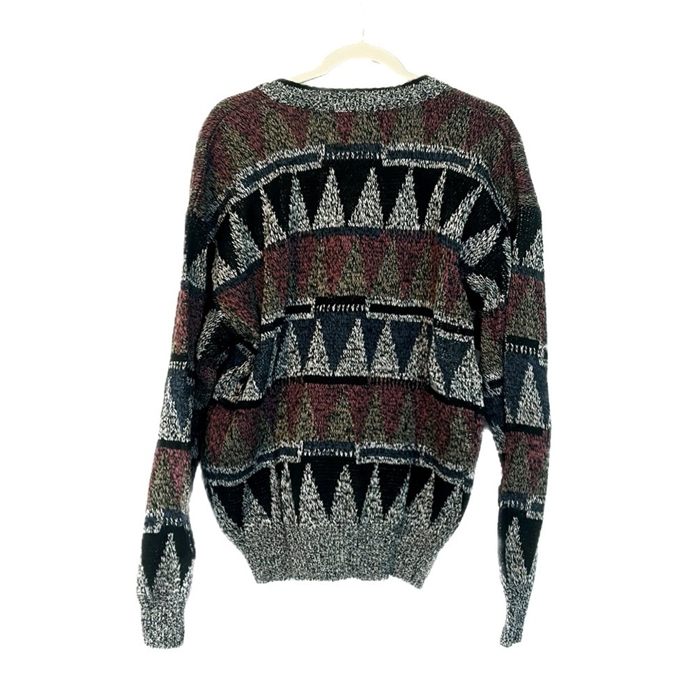 Textured Geometric Button-Front Cardigan - Multi Color - Picture 6 of 8